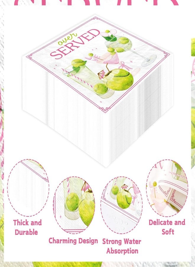 Greencian 100 Pcs Tennis Paper Napkins 3 Ply Tennis Drinks Disposable Absorbent Hand Towels Sports Theme Guest Napkins for Bridal Showers Bachelorette Party Dinner Bathroom Kitchen Decorations - Image 2